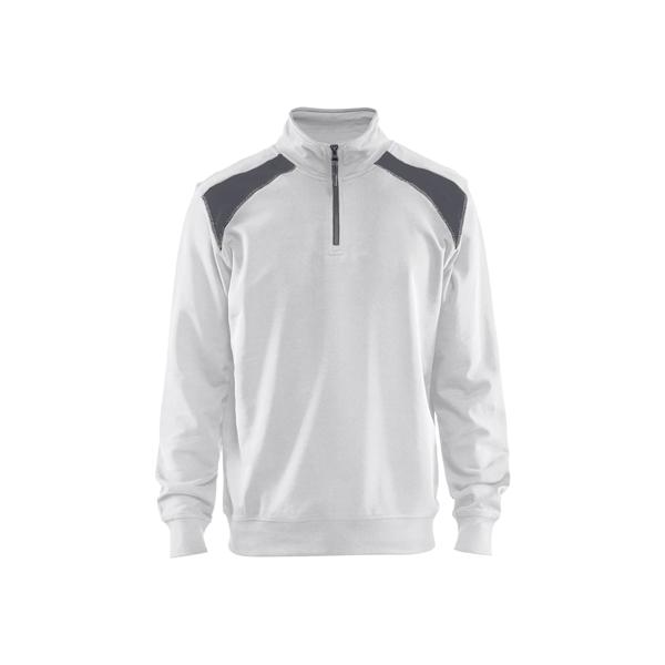 Blaklader Half-Zip 2-Tone Sweatshirt White/Grey Xs