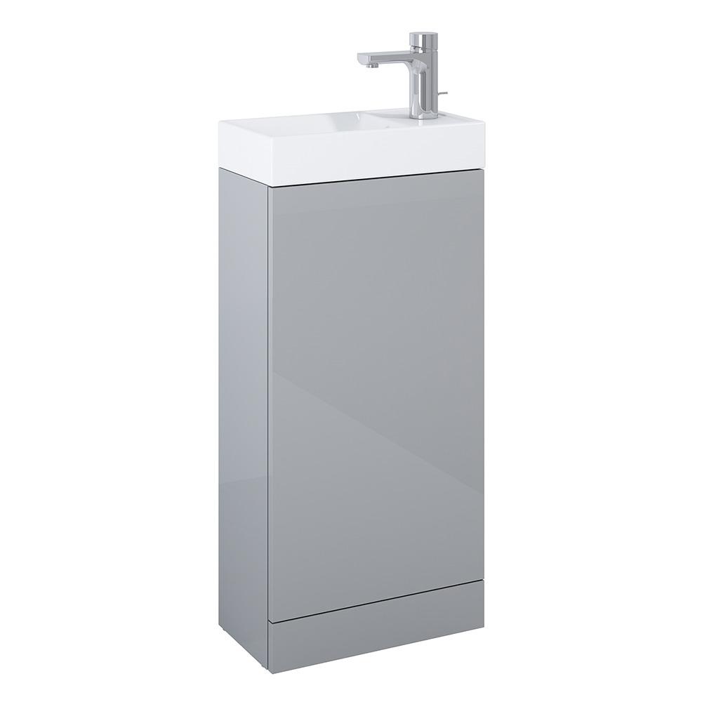 Floor Standing Vanity Unit & Washbasin Grey - 40cm