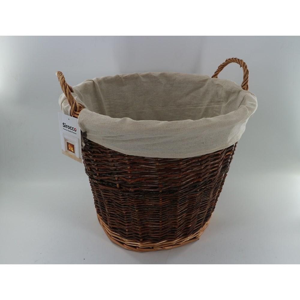 Sirocco - Round Willow Basket With Canvas Liner