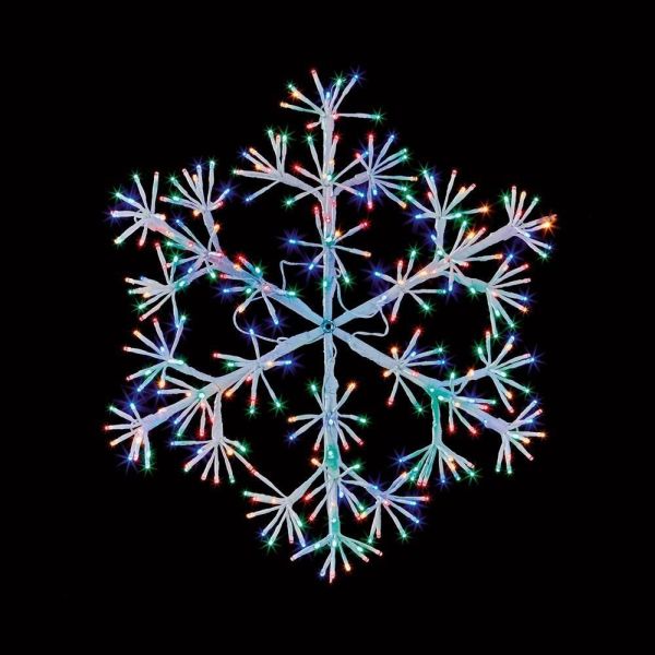 60cm Led Multi Coloured Starburst Snowflake