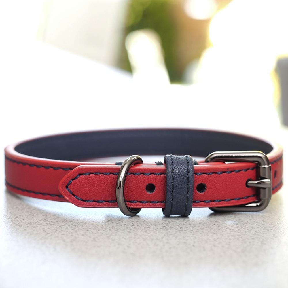 Zoon - Luxe Leather - Ruby- S Walkabout Dog Collar (28cm-40cm)