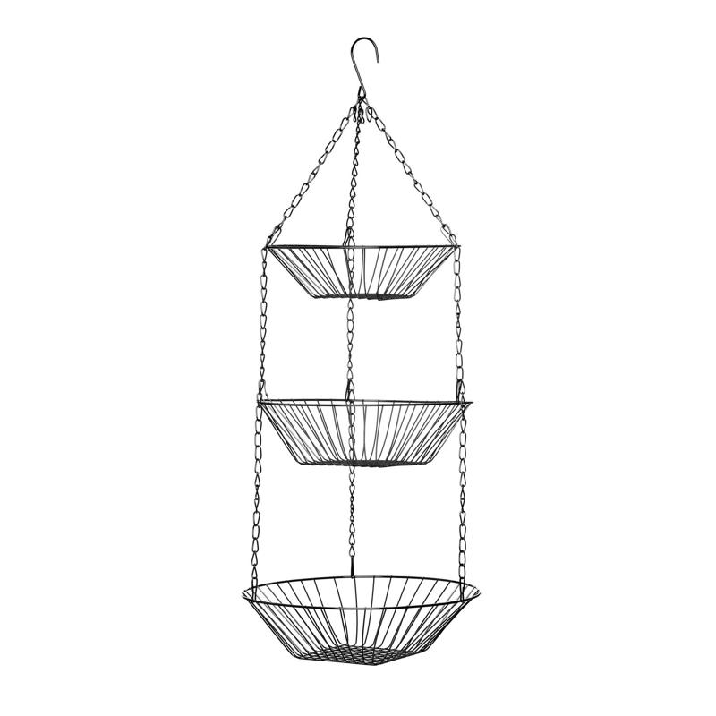 Tavia 3 Tier Chrm Hanging Baskets 28cm Dia X 71cm H