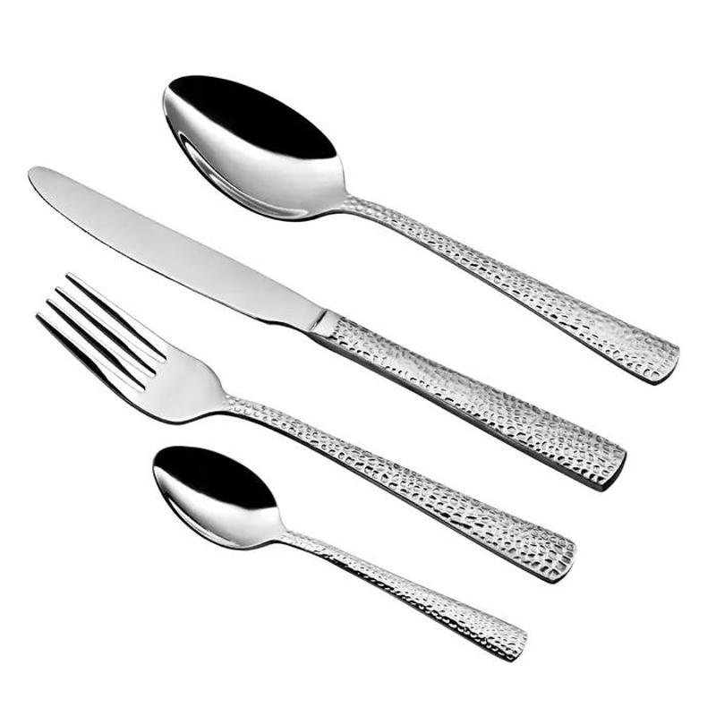 24Pc S/S Hammered Effect Cutlery Set
