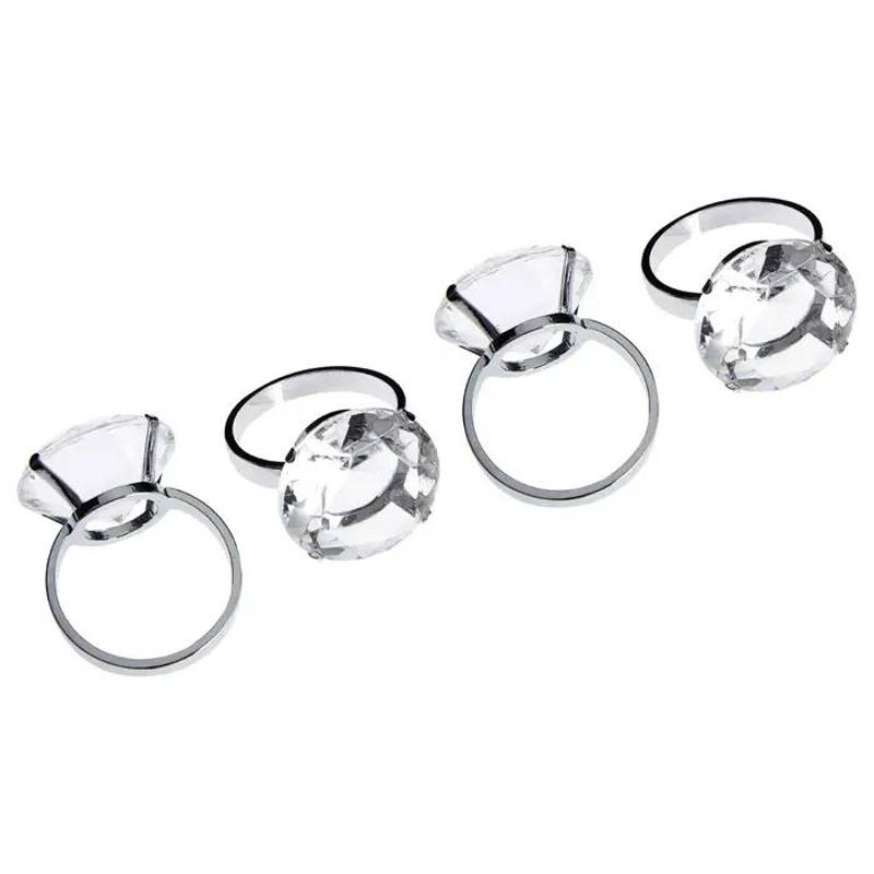 S/4 Clear Diamante Napkin Rings