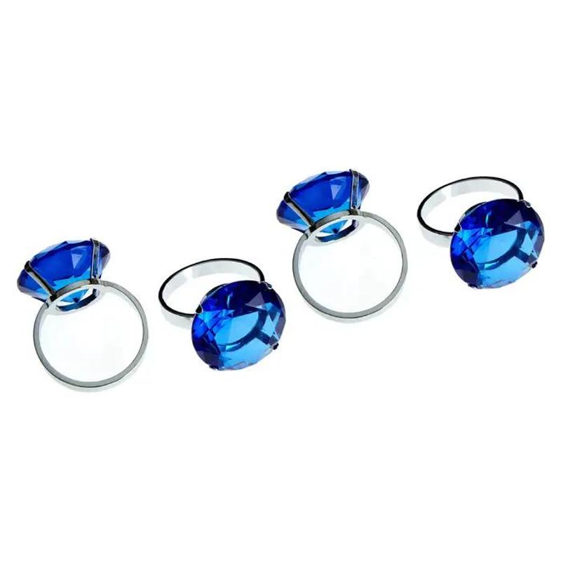 S/4 Sapphire Diamante Napkin Rings