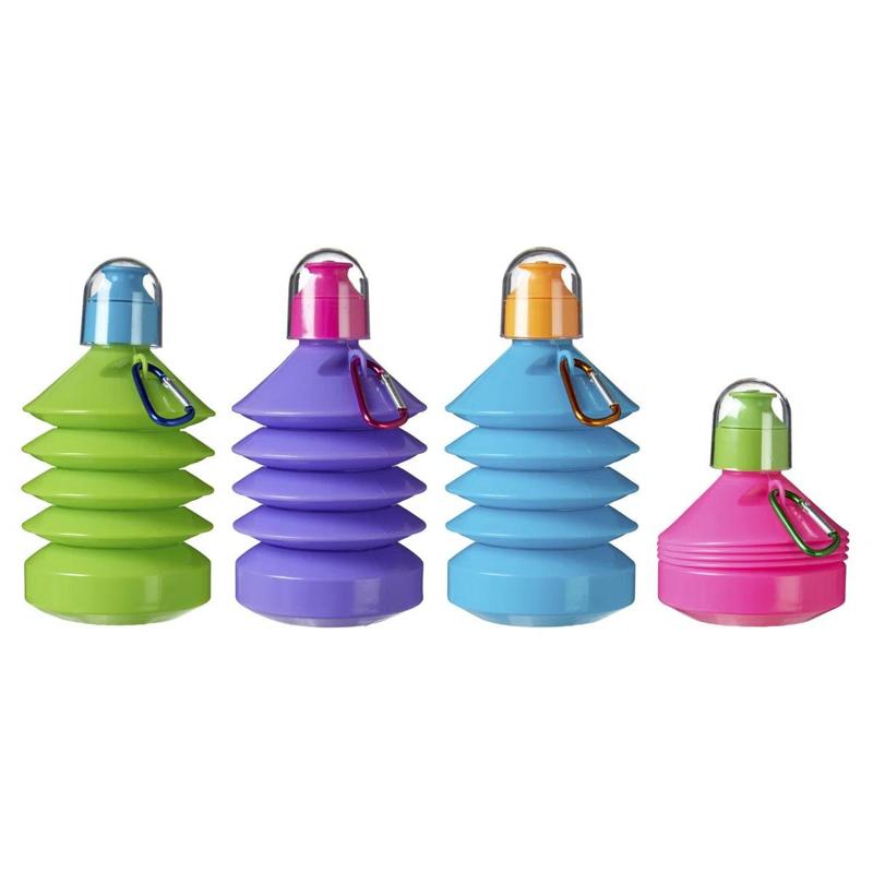 Mimo 650Ml Collapsible Water Bottle 4 Asst (12Pc Disp/Box)