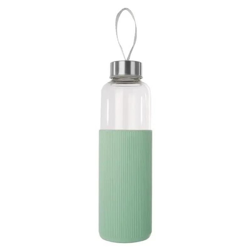 Mimo Glass Bottle With Mint Silicone Sleeve/Sil Lid 500Ml
