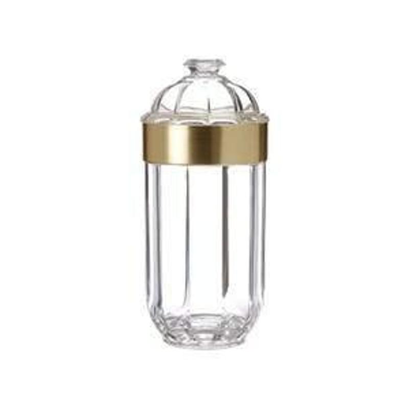 Large Acrylic Canister Clear/Rose Gold 10.3 D X 21.7cm