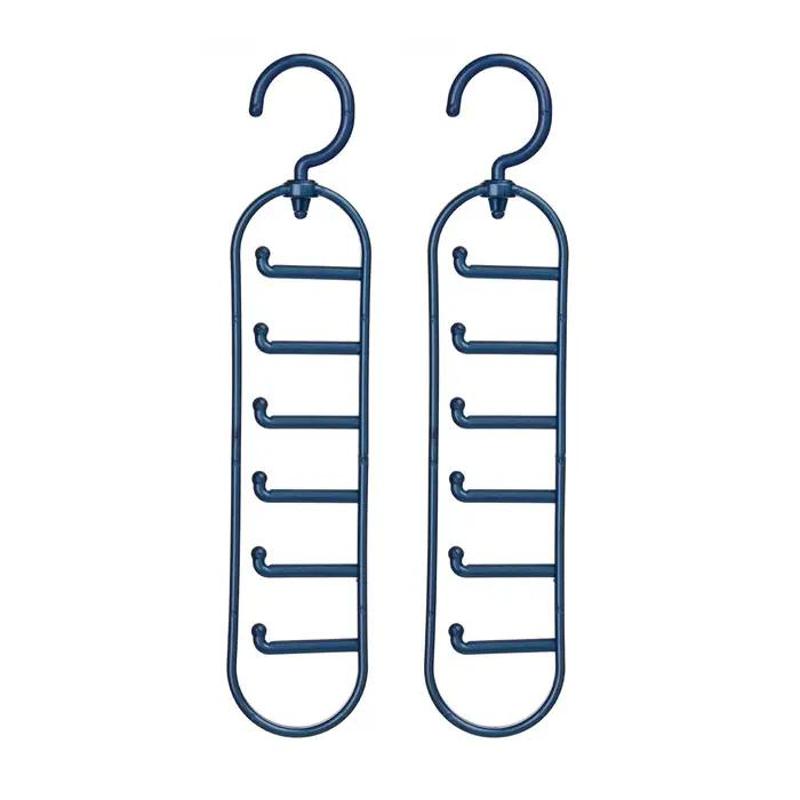 S/2 Plastic Tie Organisers Indigo