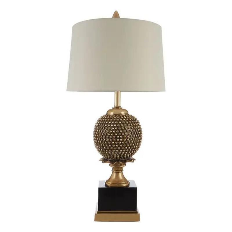 85cm Pacifica Bronze/Black Table Lamp W/Natural White Shade