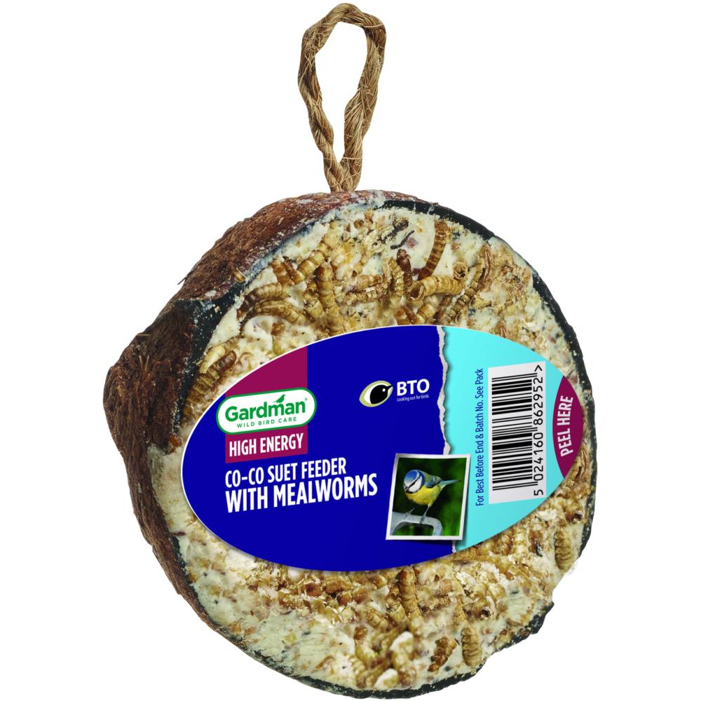 Gardman Suet Filled Co-Co Feeder With Mealworms
