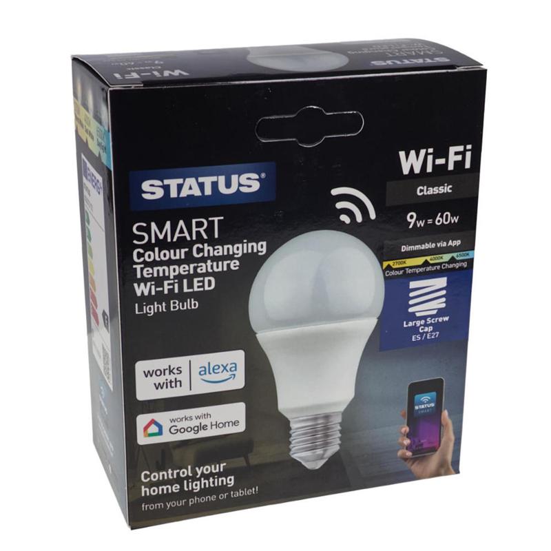 Status Smart Led Colour Changing Temp Gls Bulb 9W Es