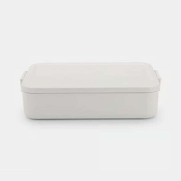Make & Take Lunch Box Bento Large Plastic Light Grey