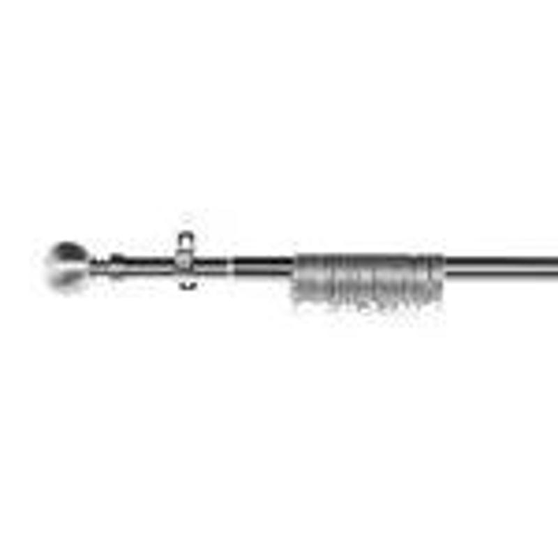 Saturn 28mm 300cm Ball Finial Brushed Steel Pole Complete