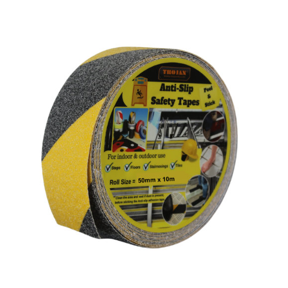 Trojan Safety Grip Hazard 50mm X 10M Black/Yellow
