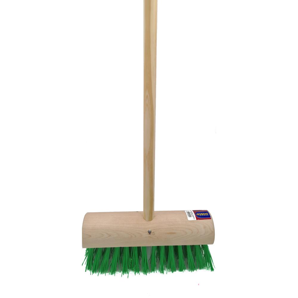 Heavy Duty Synthetic Yard Brush With Handle - 13In