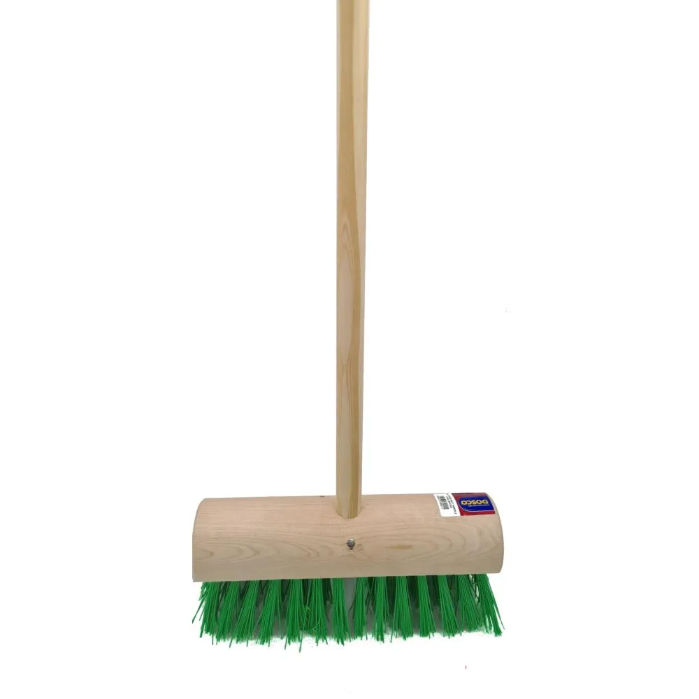 Heavy Duty Synthetic Yard Brush With Handle - 13In