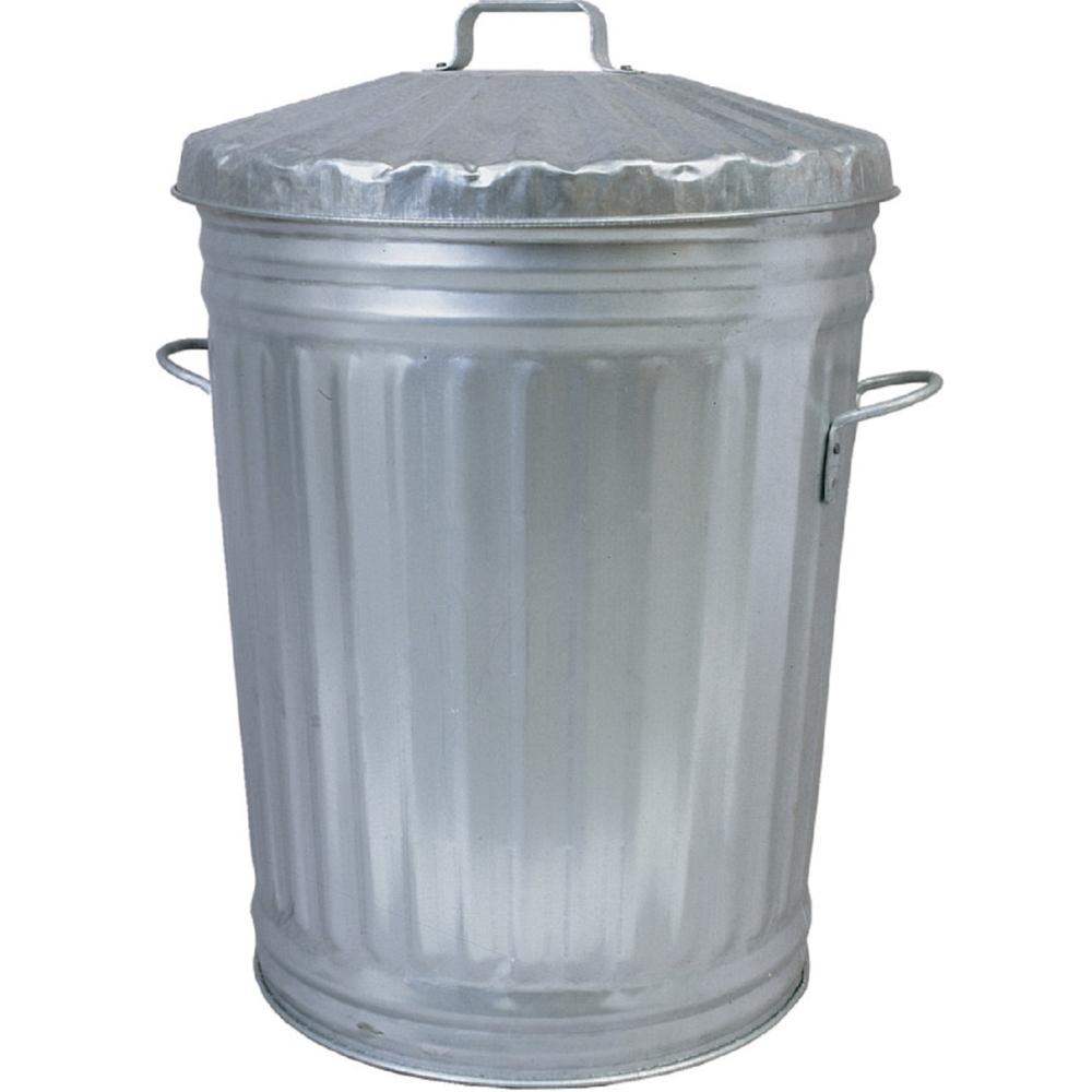 Galvanised Dustbin With Galvanised Lid - 85L