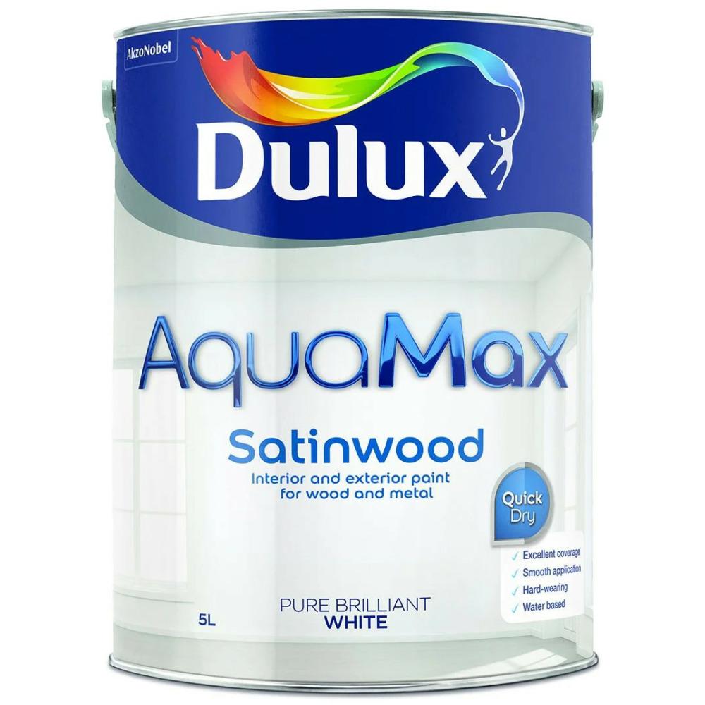 Dulux Aquamax Pure Brilliant White Mid Sheen Metal & Wood Paint - 5L