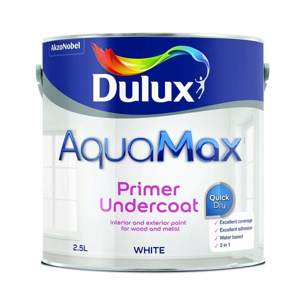 Dulux Aquamax White Metal & Wood Primer & Undercoat - 2.5L