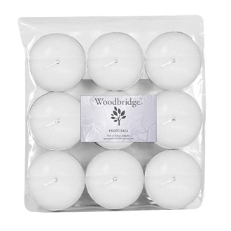 White Unscented Maxi Tealights Pack Of 9