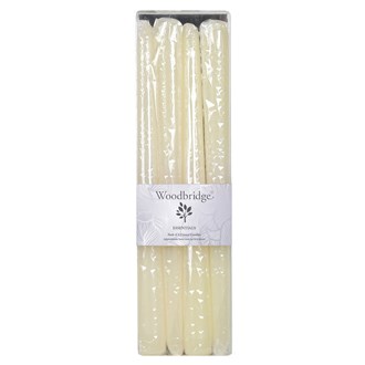 Ivory Unscented Tapered Dinner Candle Pack Of 4 30cm