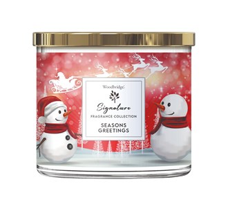 Seasons Greetings Wax Tumbler Candle Jar By Woodbridge 410G