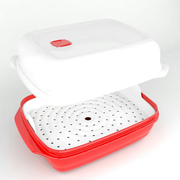 Good2Heat Plus Microwave Cookware Rectangular Steamer With Tray 17L
