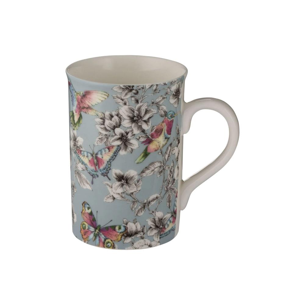 Price & Kensington Hummingbird Floral Duckegg Mug 300ml