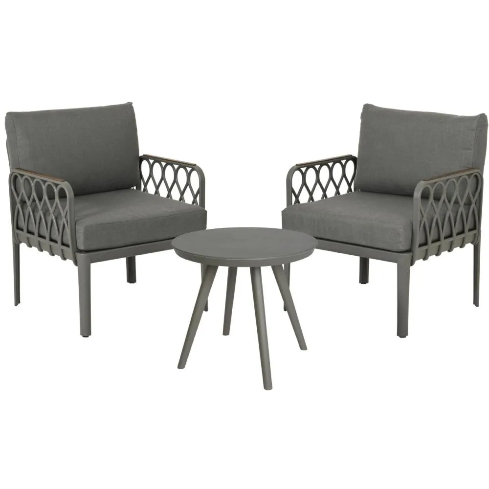 Kaemingk San Antonio 3 Piece Resin Bistro Set - Dark Grey