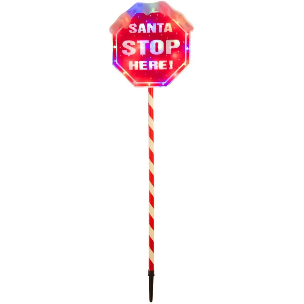 P030609 100cm Led Santa Stop Here Sign