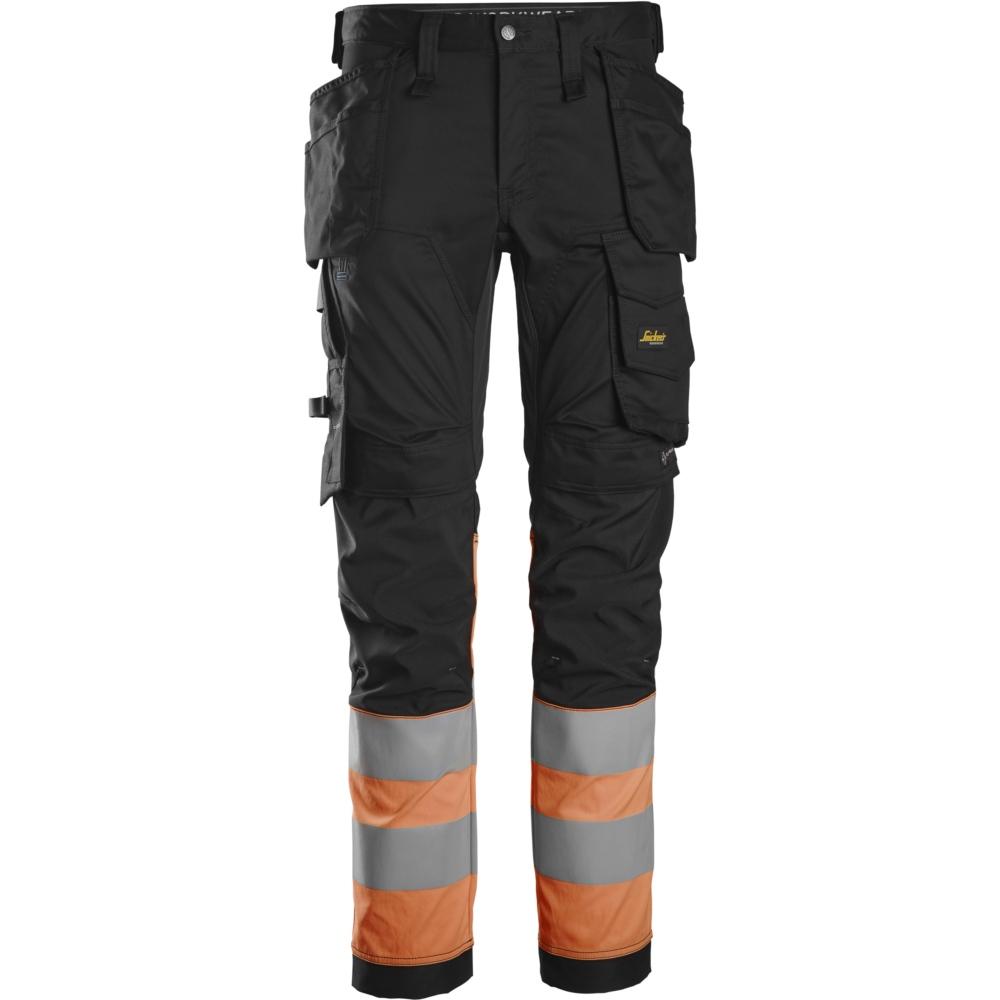 Snickers - High-Vis Class 1, Stretch Trousers Holster Pockets - Black