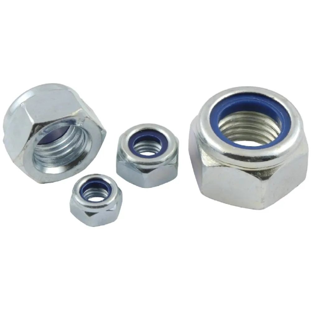 Tucks - M6 Hex Nylon Insert Nut Intin Zinc Plated Din985