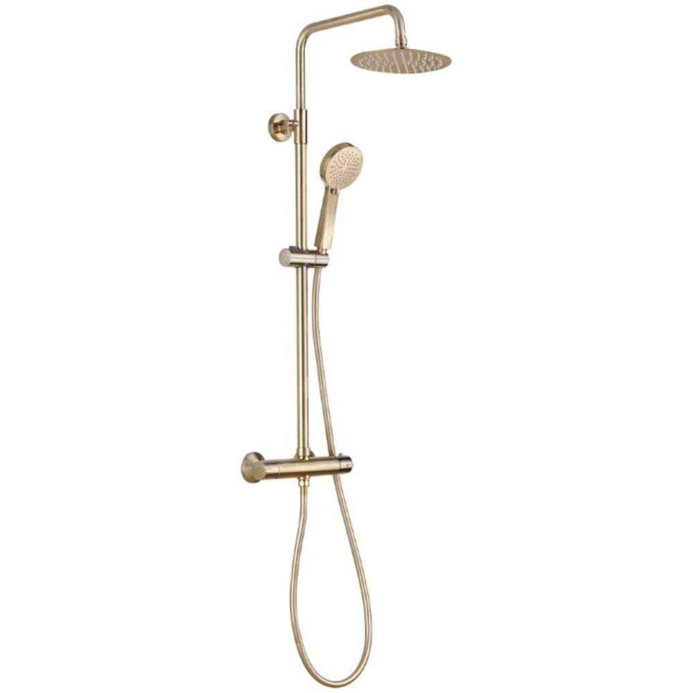 Brushed Brass Round Shower Kit