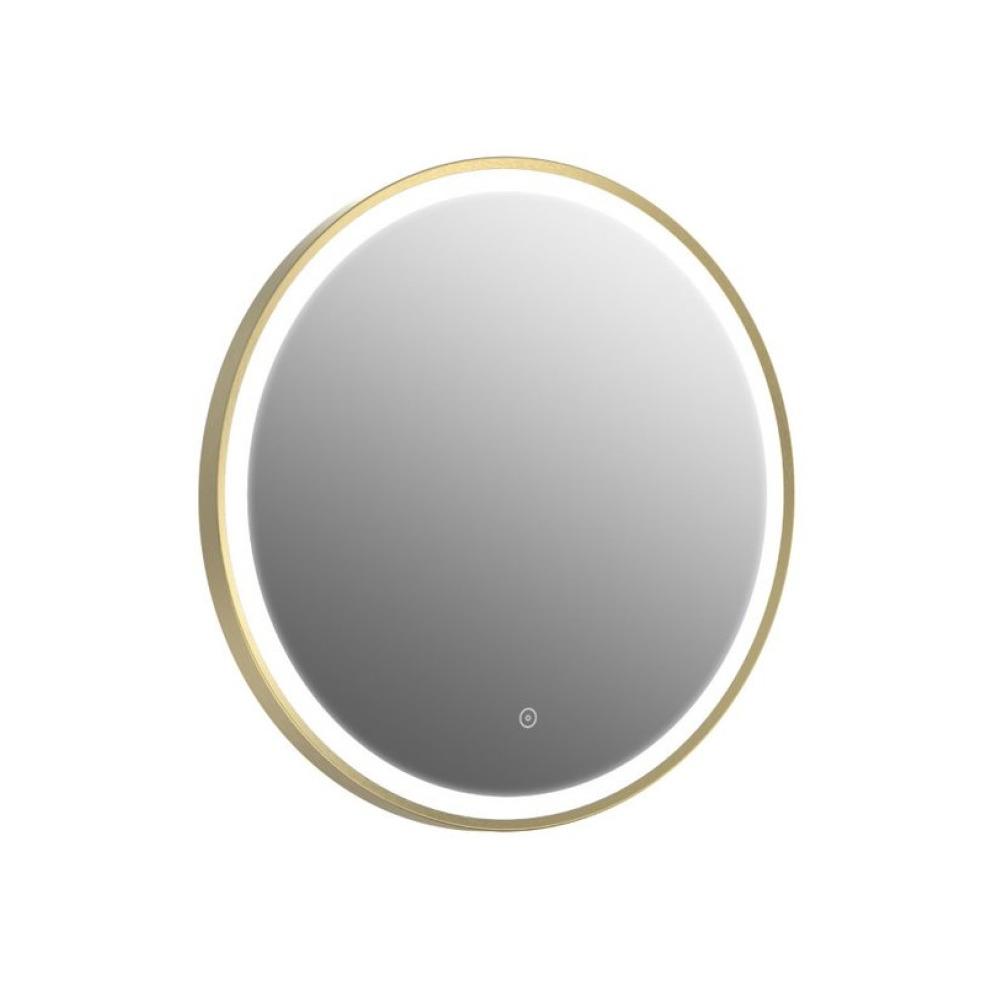 Rosie Brushed Brass Led Round Mirror W. Demist & Colour Change 600mm