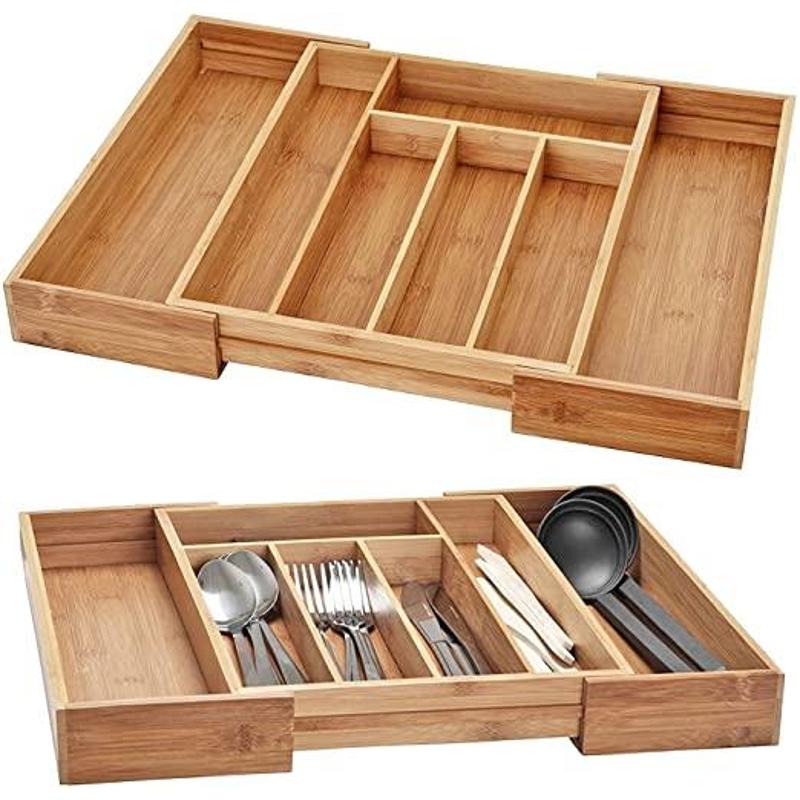 Wood Cutlery Tray Extendable