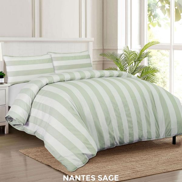 Double Bed Nantes Sage Duvet Cover