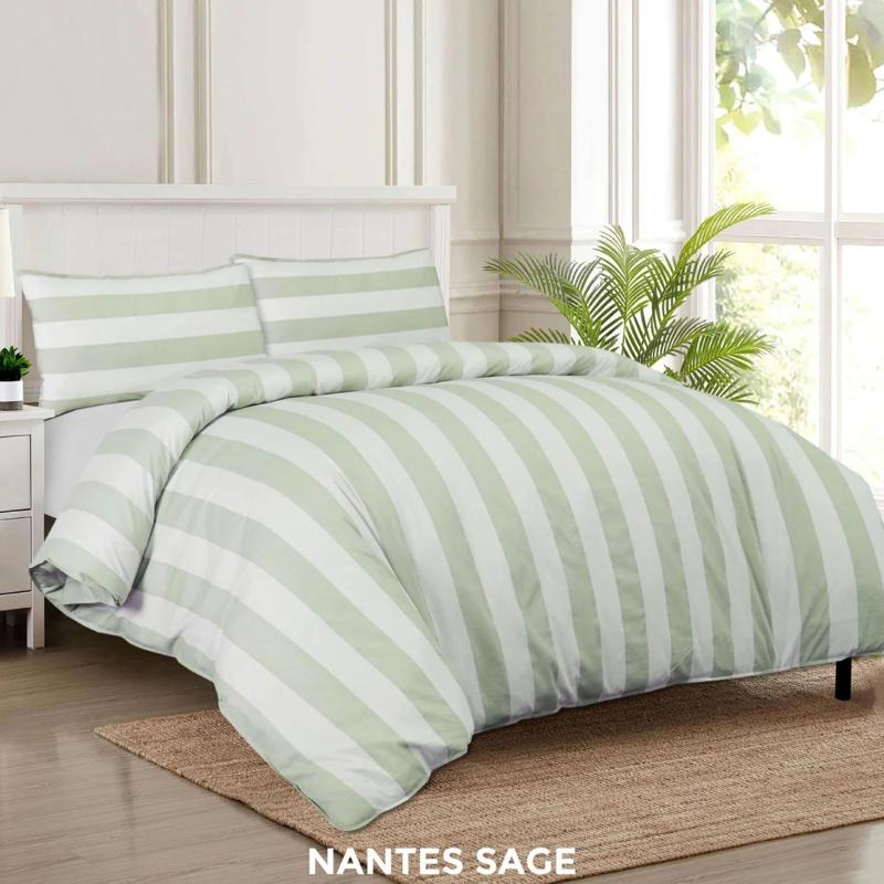 King SIze Nantes Sage Duvet Cover