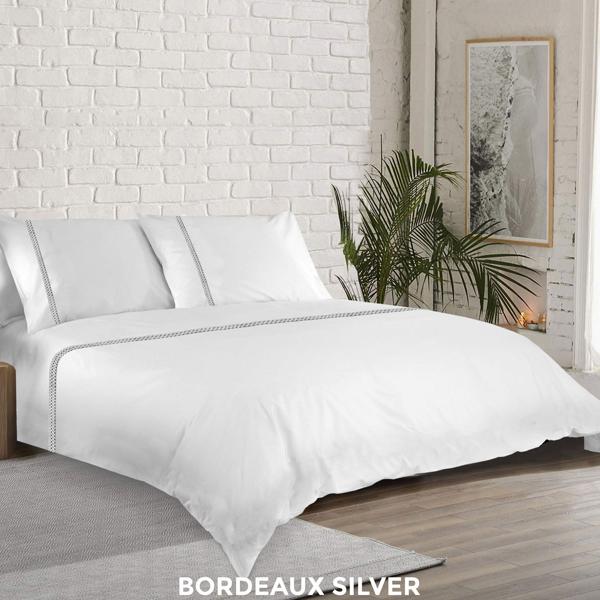 SKing SIze Bordeaux Silver Duvet Cover