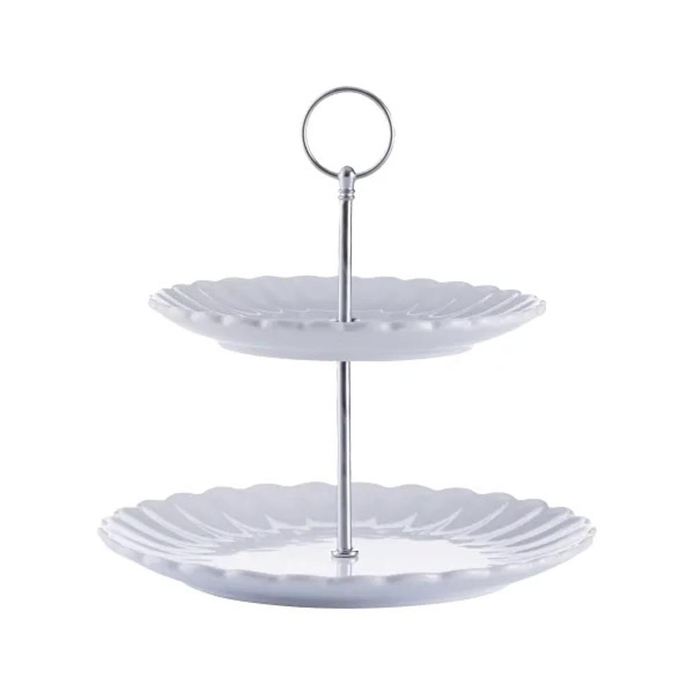 Price & Kensington Luxe 2 Tier Cake Stand White