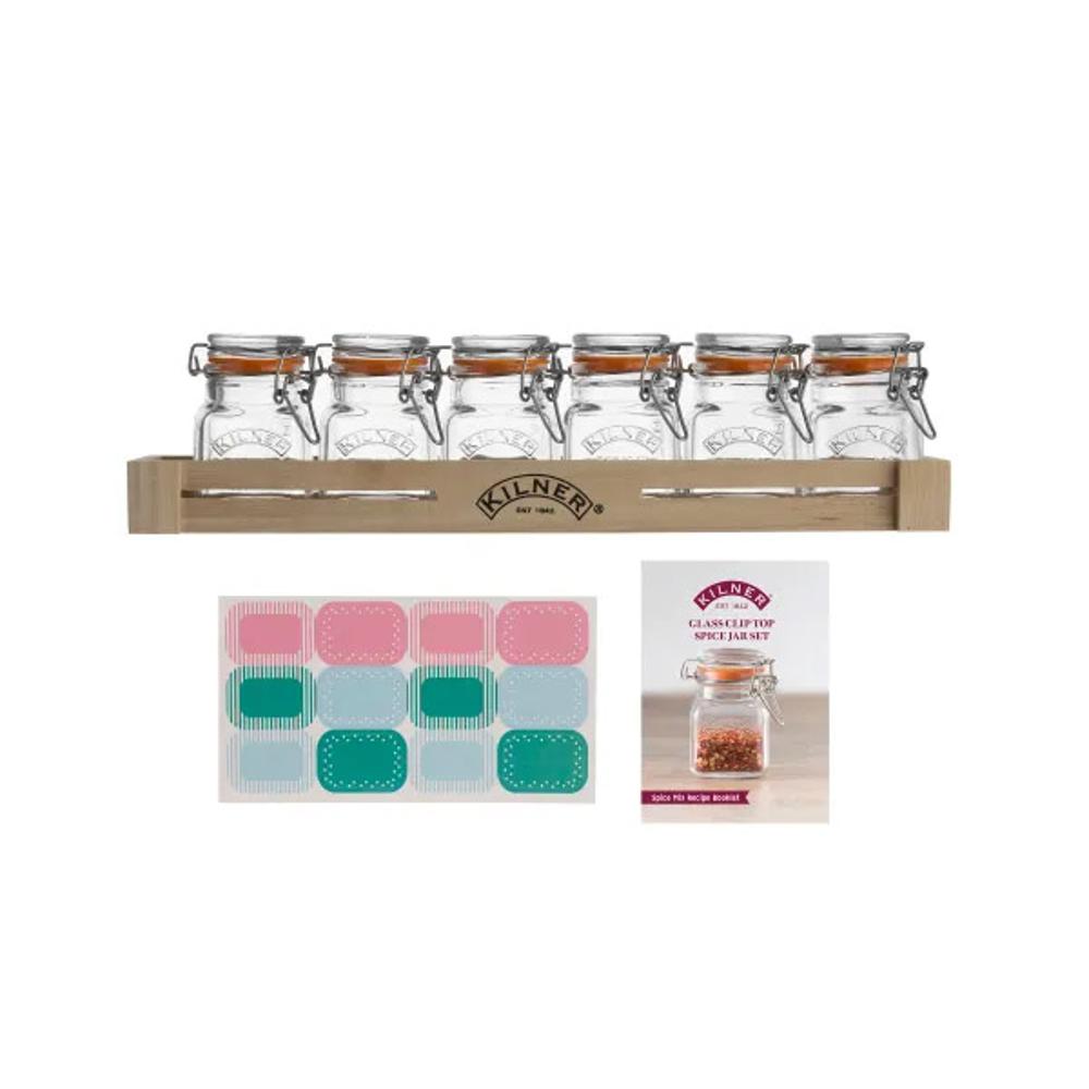 Kilner Glass Clip Top Spice Jar Set