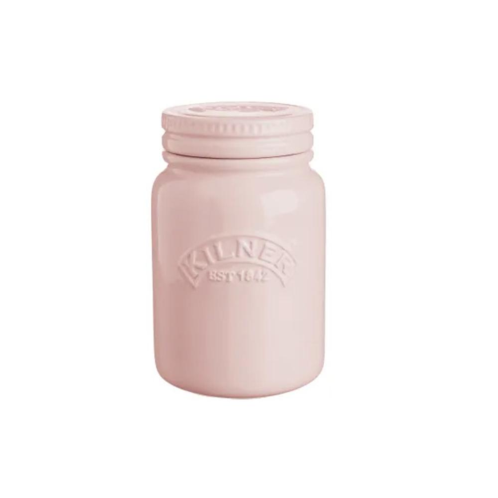 Kilner Ceramic Push Top Dusty Pink Jar 0.6 Litre