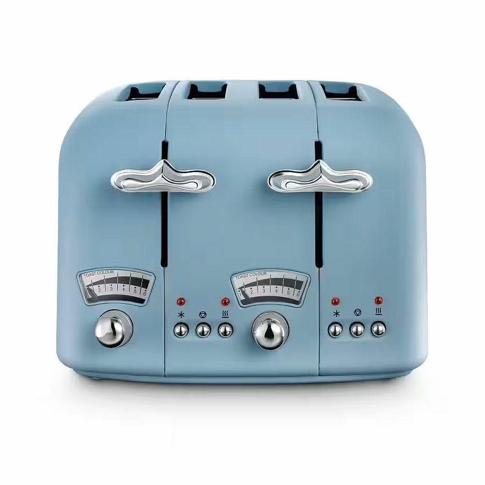 Delonghi Flora Collection 4 Slice Metal Toaster - Blue