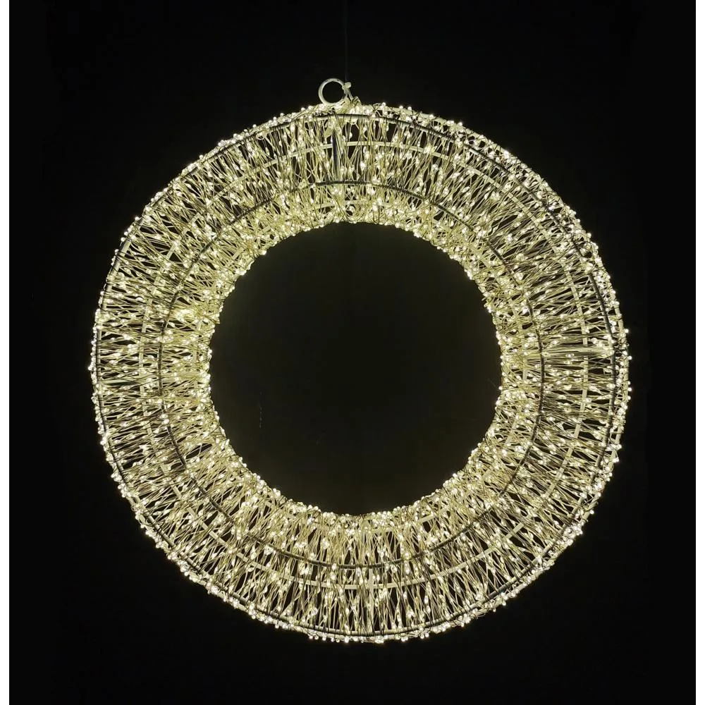 Warm White Micro Led Wreath - 60cm