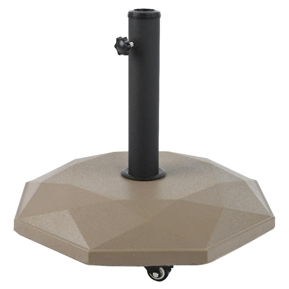 Concrete Parasol Base With Wheels - Taupe - 25Kg