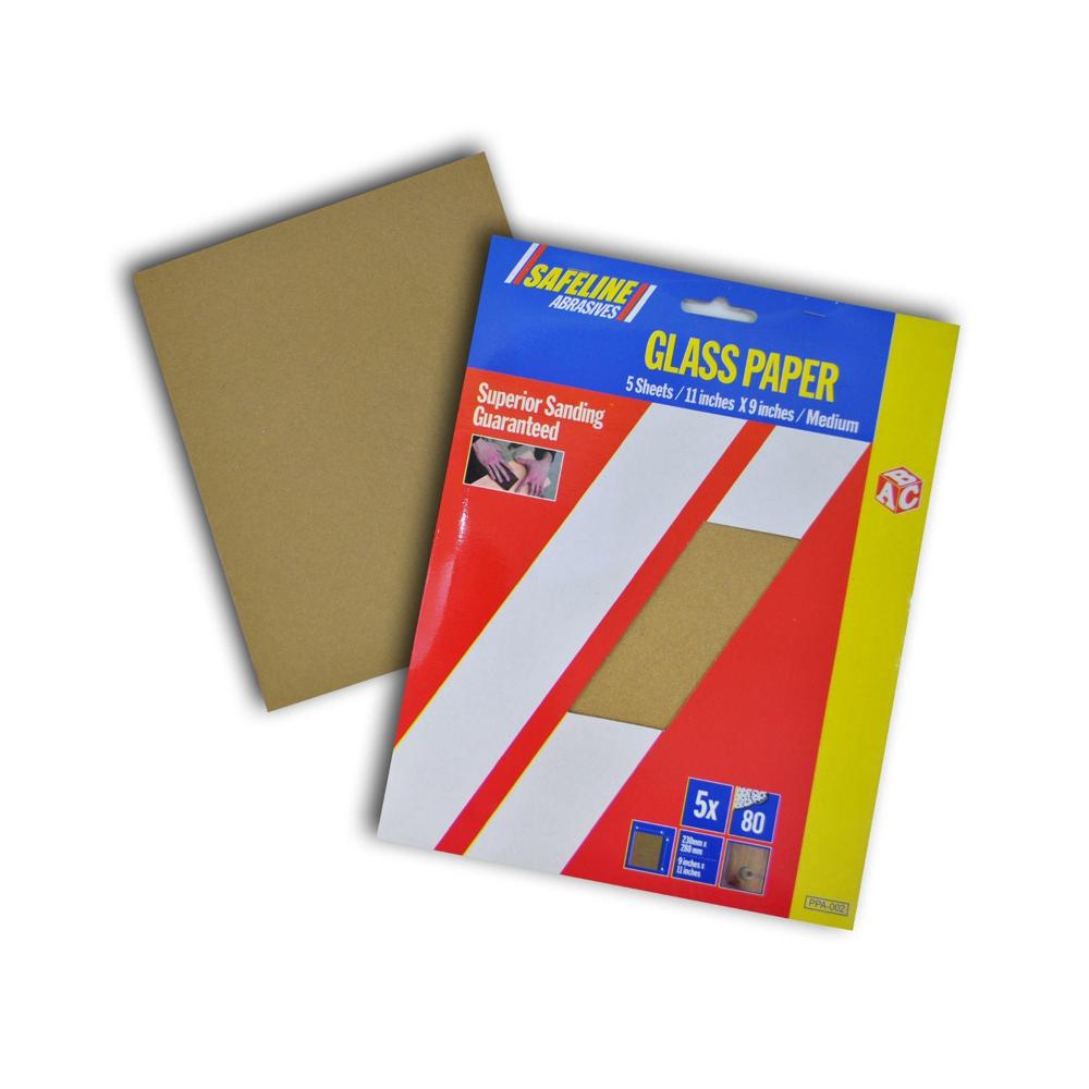 Safeline Sandpaper Sheets Fine Grade - 5 Pack