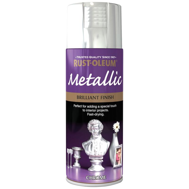 Rust Oleum Metallic Spray Paint 400ml Chrome