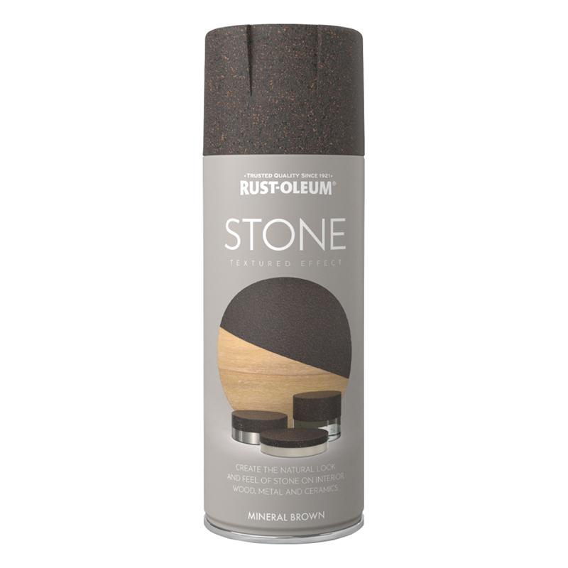 Rust Oleum Stone Textured Spray Paint 400ml Mineral Brown