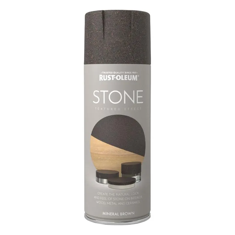 Rust Oleum Stone Textured Spray Paint 400ml Mineral Brown