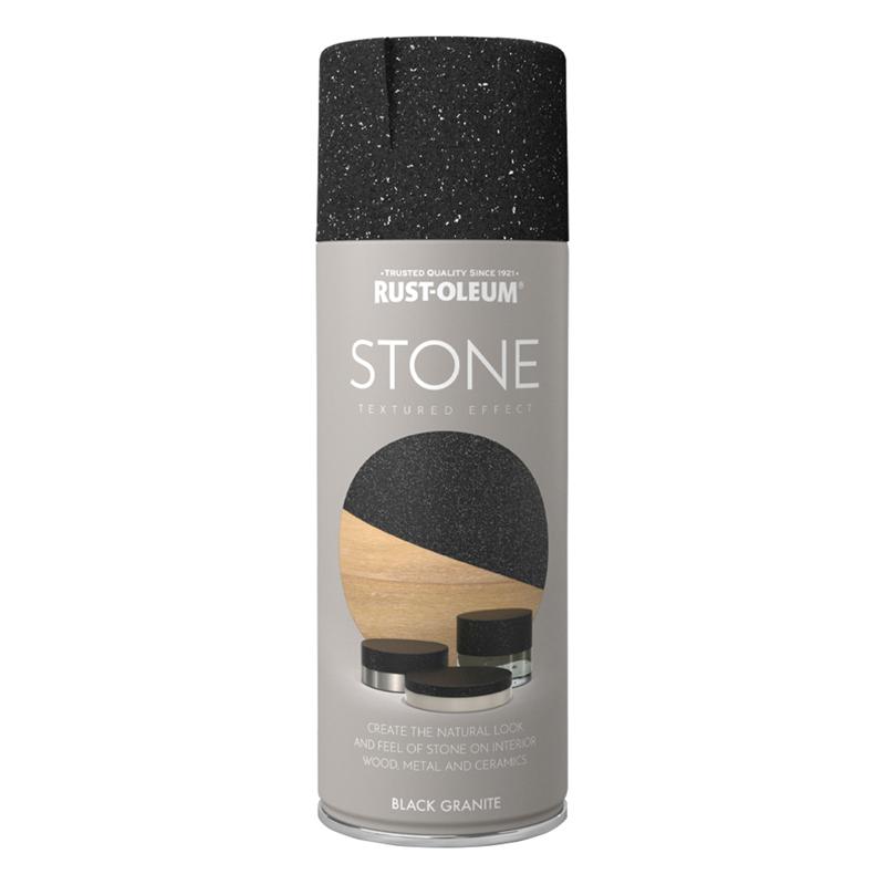 Rust Oleum Stone Textured Spray Paint 400ml Black Granite